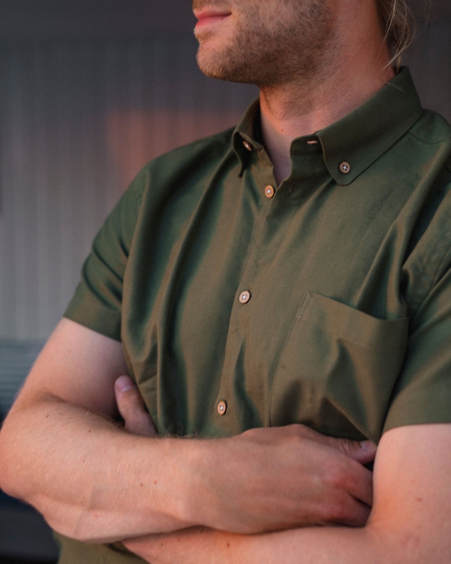 Mand LAKOR Skjorter | Oxford Short Sleeve Cypress