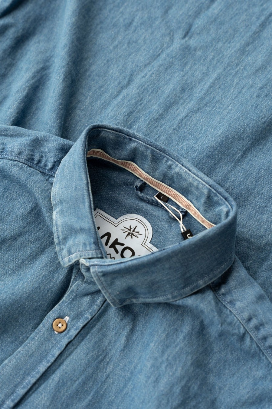Mand LAKOR Skjorter | Organic Denim Shirt Medium Blue