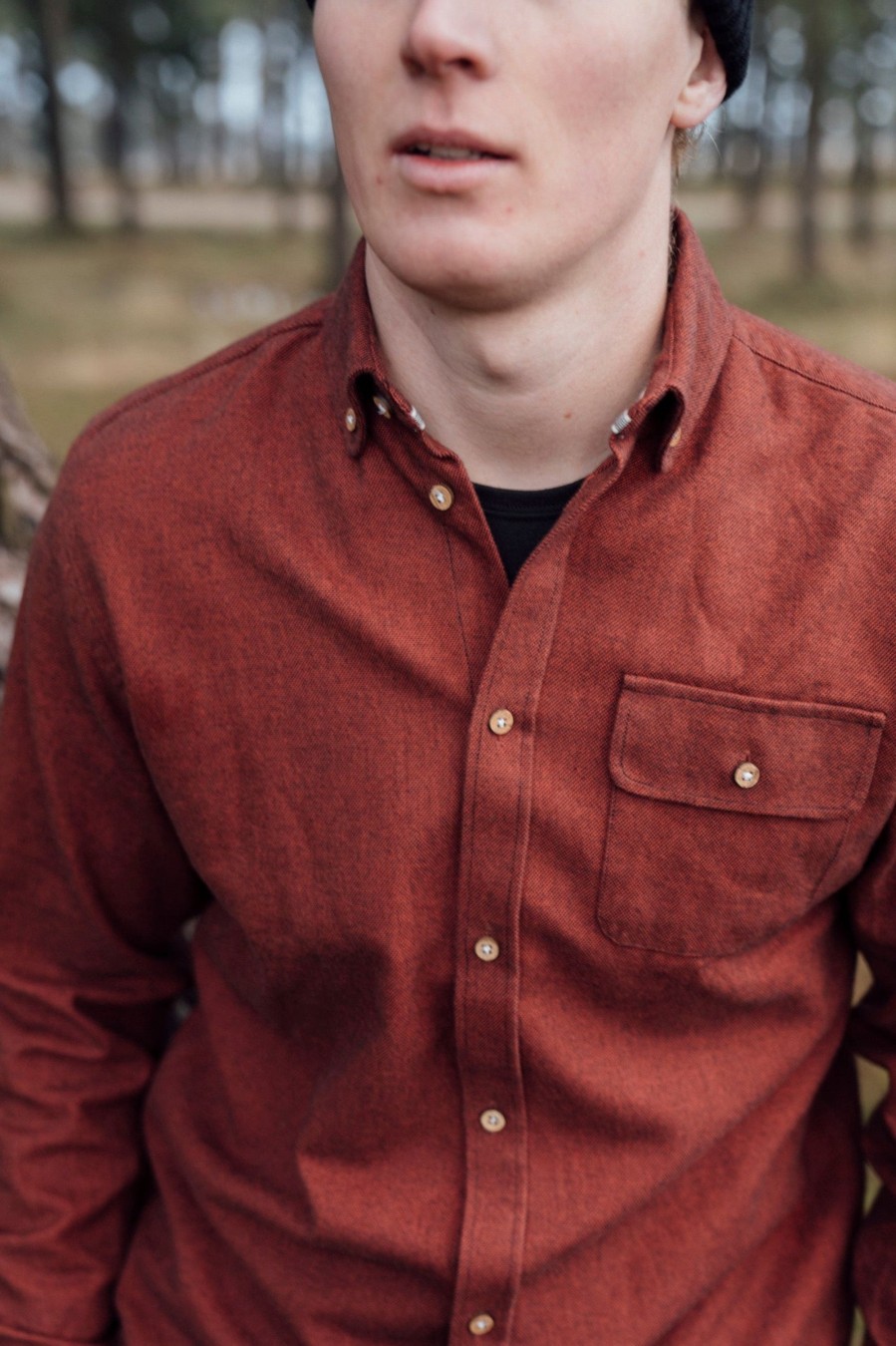 Mand LAKOR Skjorter | Moss Shirt Bordeaux