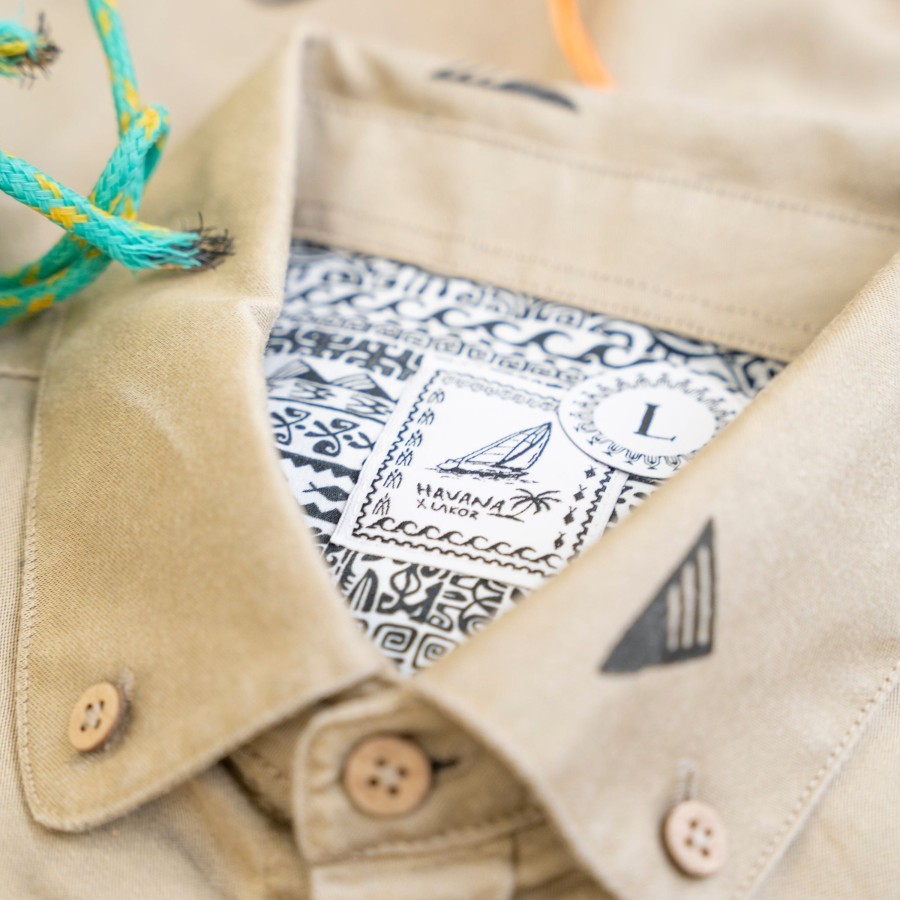 Mand LAKOR Skjorter | Theis Shirt Khaki