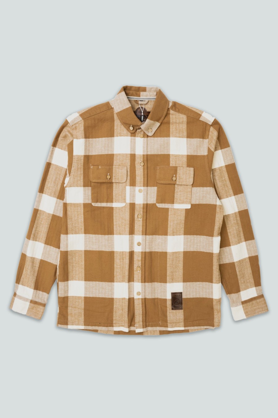 Mand LAKOR Skjorter | Recycled Work Shirt Tobacco Brown