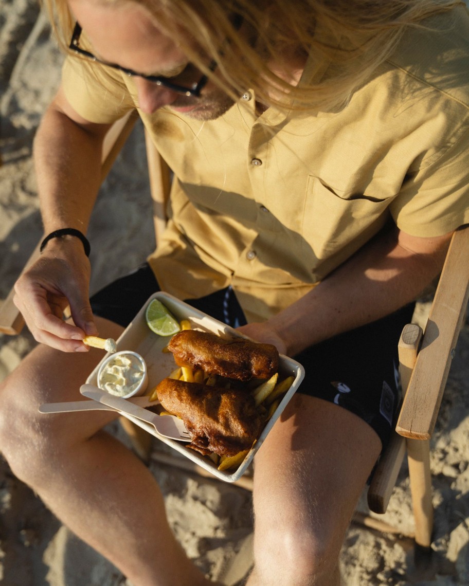 Mand LAKOR Skjorter | Oxford Short Sleeve Khaki