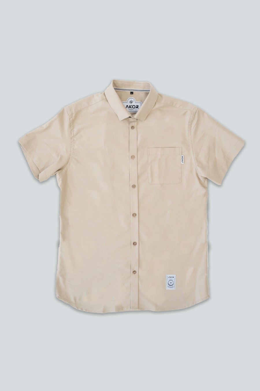 Mand LAKOR Skjorter | Oxford Short Sleeve Eucalyptus