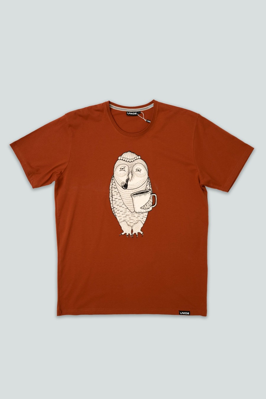 Mand LAKOR T-Shirts | Owl T-Shirt Dark Red