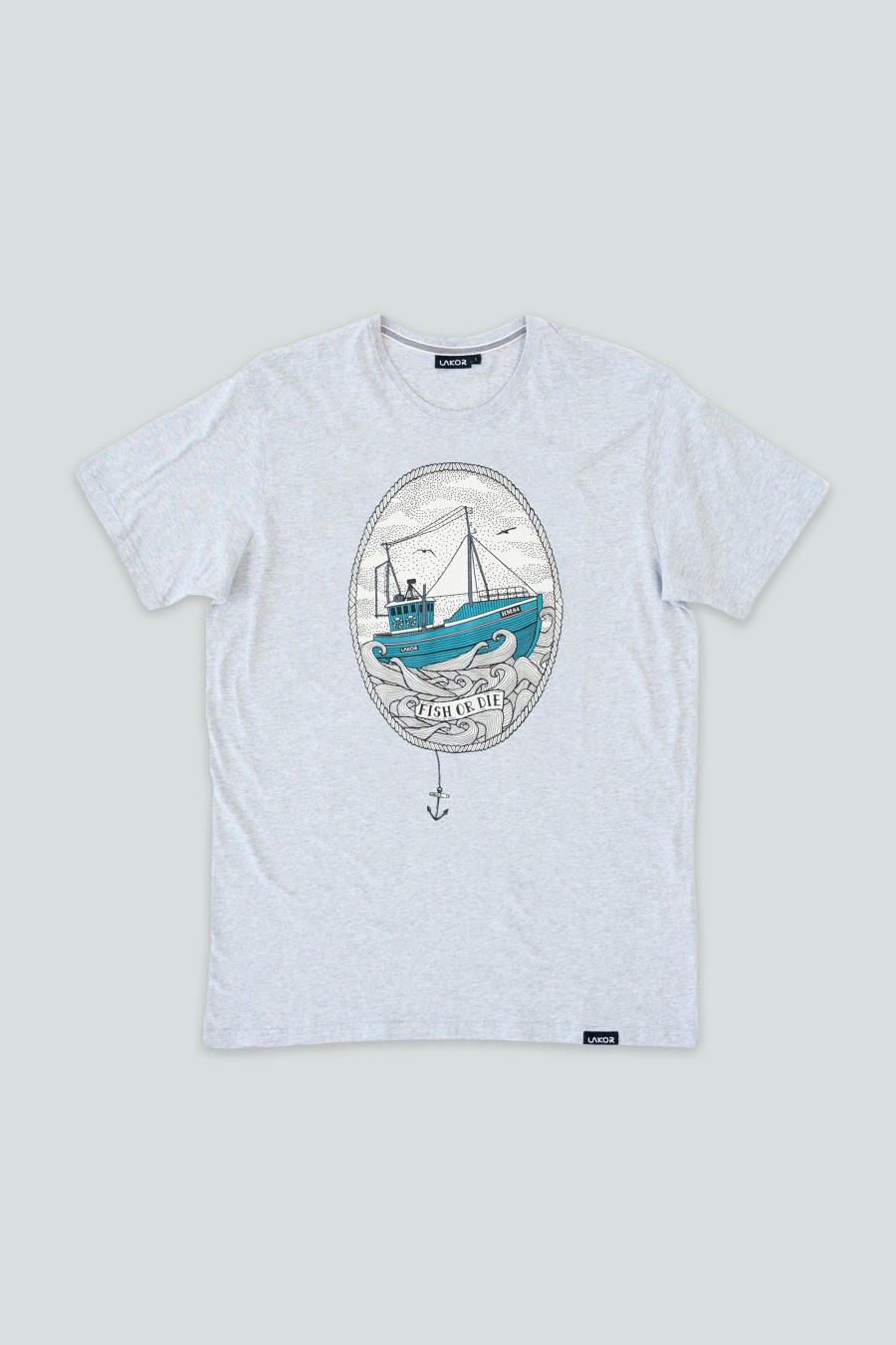Mand LAKOR T-Shirts | Hm84 T-Shirt Light Grey Melange