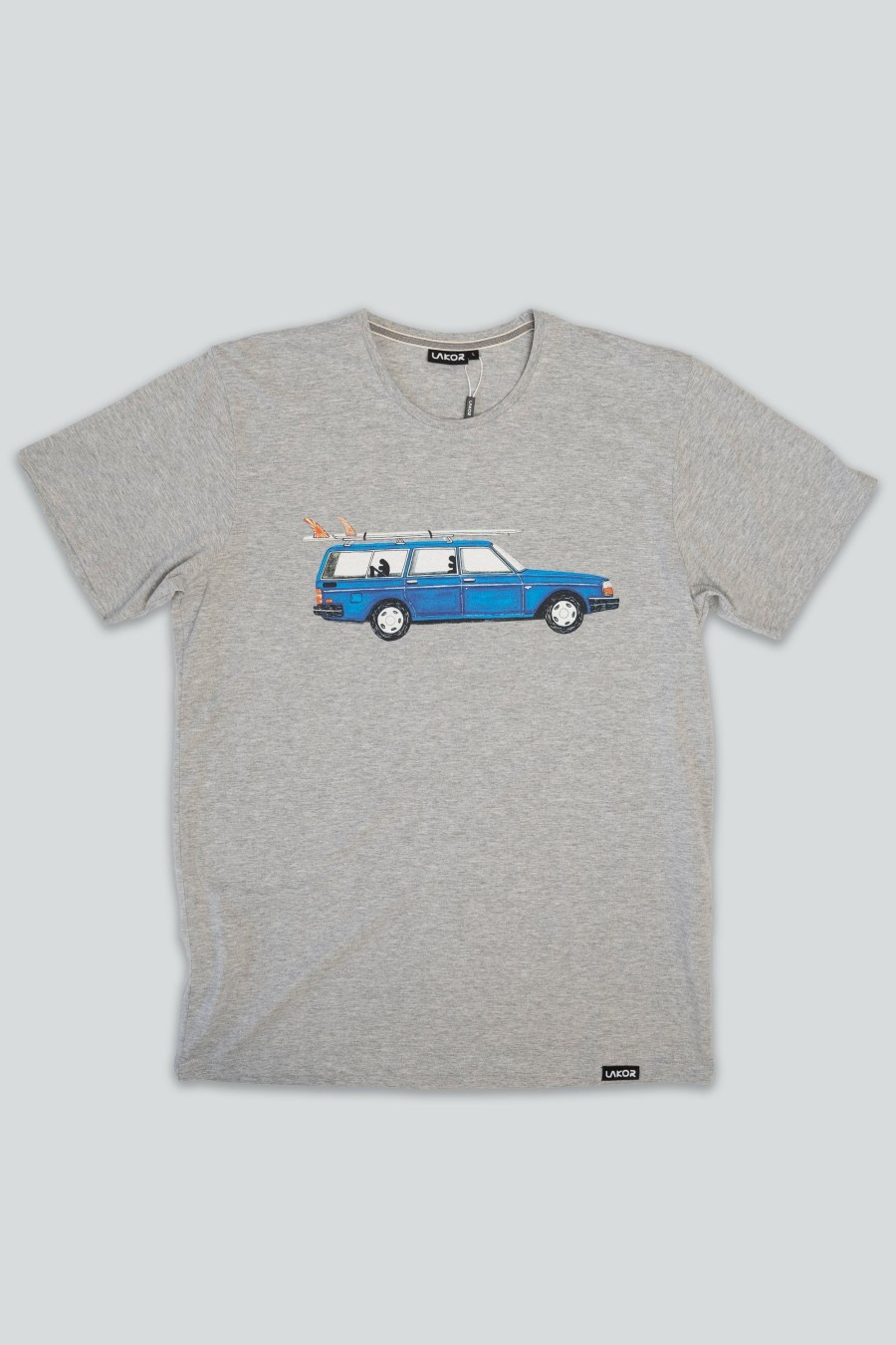 Mand LAKOR T-Shirts | Getaway Car T-Shirt Light Grey Melange