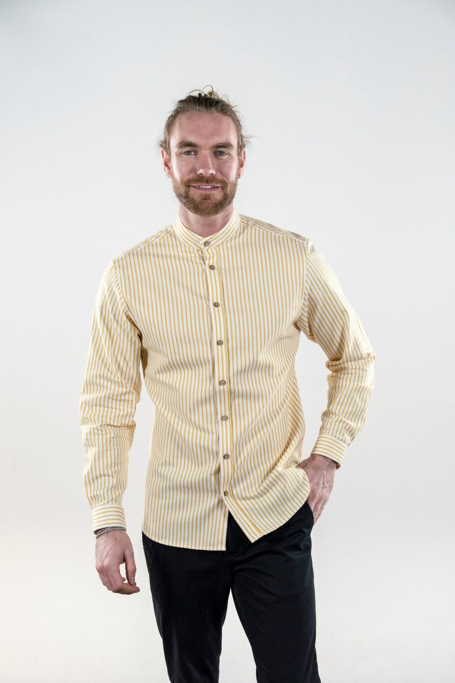Mand LAKOR Skjorter | Klovedal Shirt Yellow