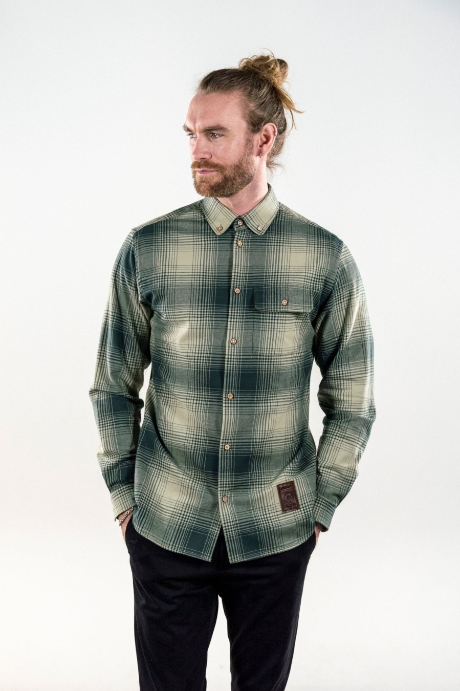 Mand LAKOR Skjorter | Inca Unna Shirt Green