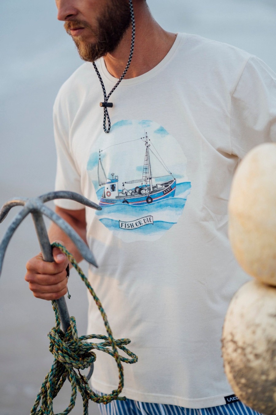 Mand LAKOR T-Shirts | Never Sink 2 T-Shirt Off White