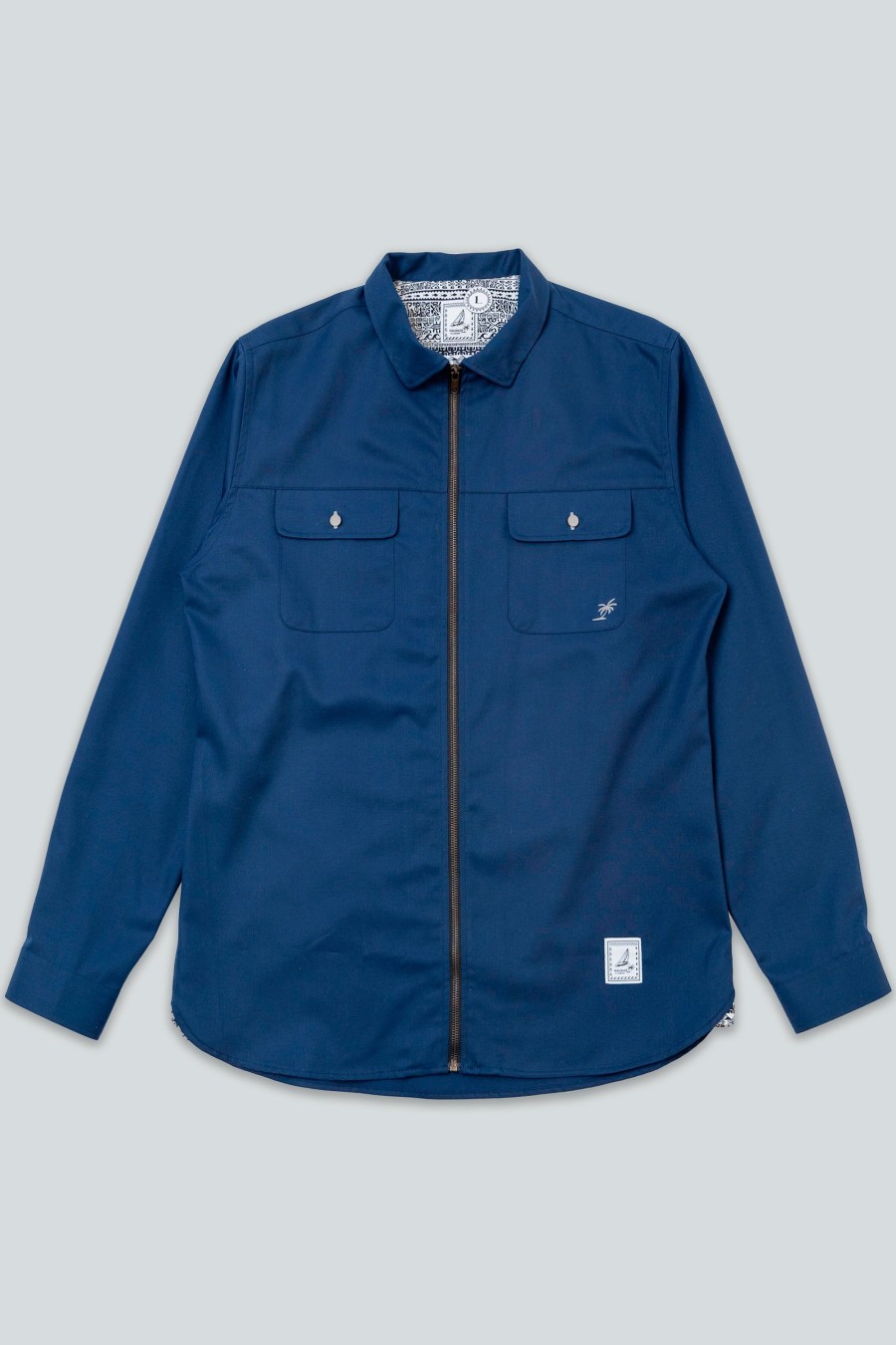 Mand LAKOR Skjorter | Havana Shirt Jacket Ocean Depths