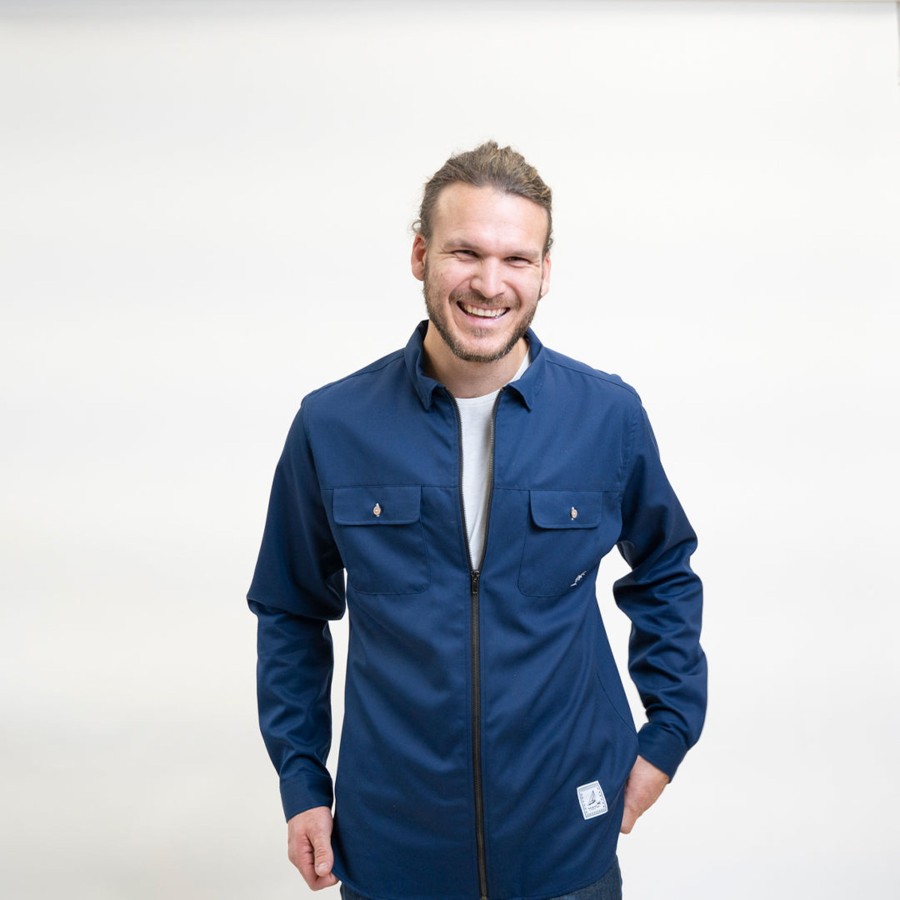 Mand LAKOR Skjorter | Havana Shirt Jacket Ocean Depths