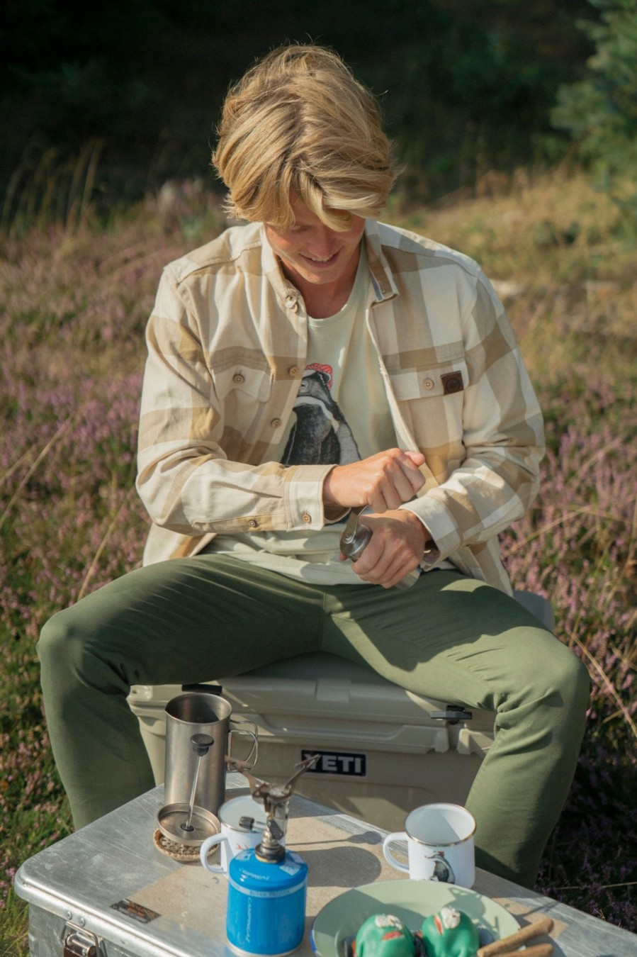Mand LAKOR Skjorter | Recycled Work Shirt Light Brown