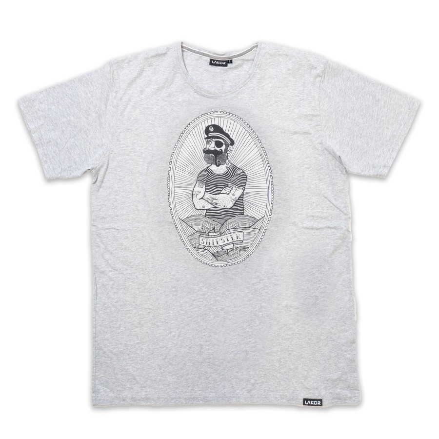Mand LAKOR T-Shirts | Framed Legend T-Shirt Light Grey Melange