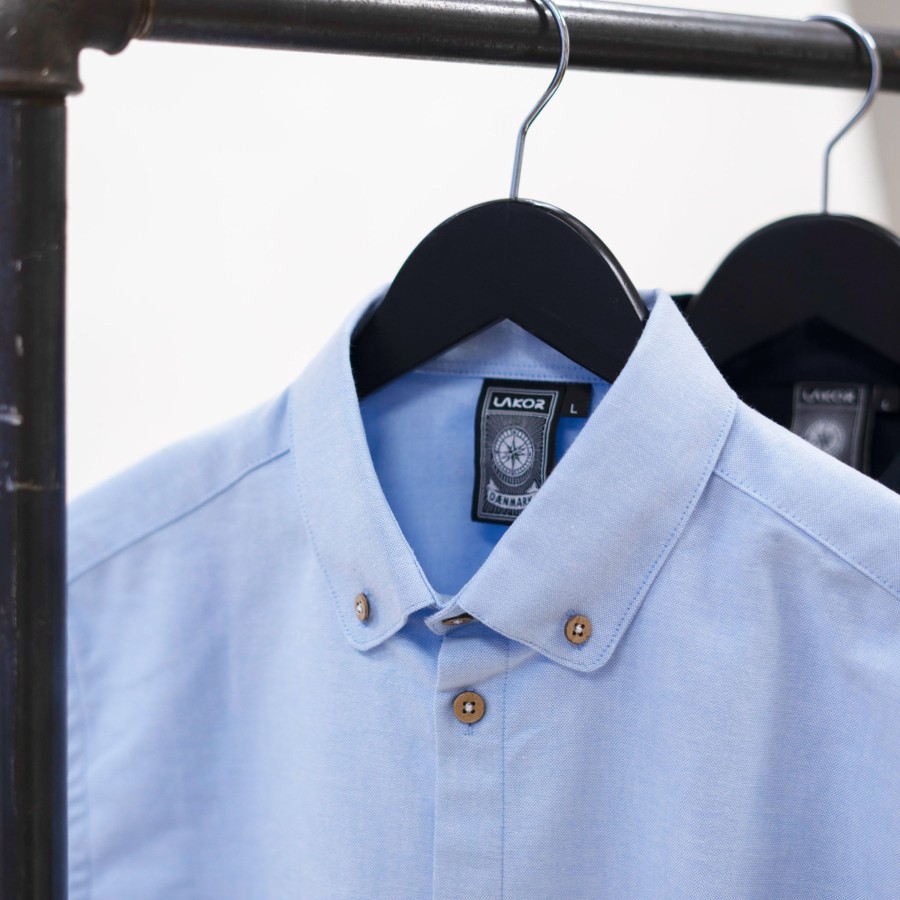 Mand LAKOR Skjorter | Oxford Shirt Light Blue