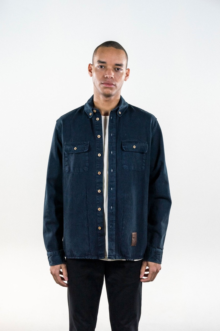 Mand LAKOR Skjorter | Knokkel Shirt Navy