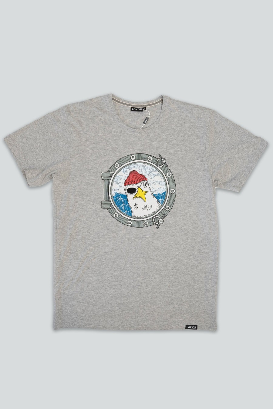 Mand LAKOR T-Shirts | Porthole T-Shirt Light Grey Melange
