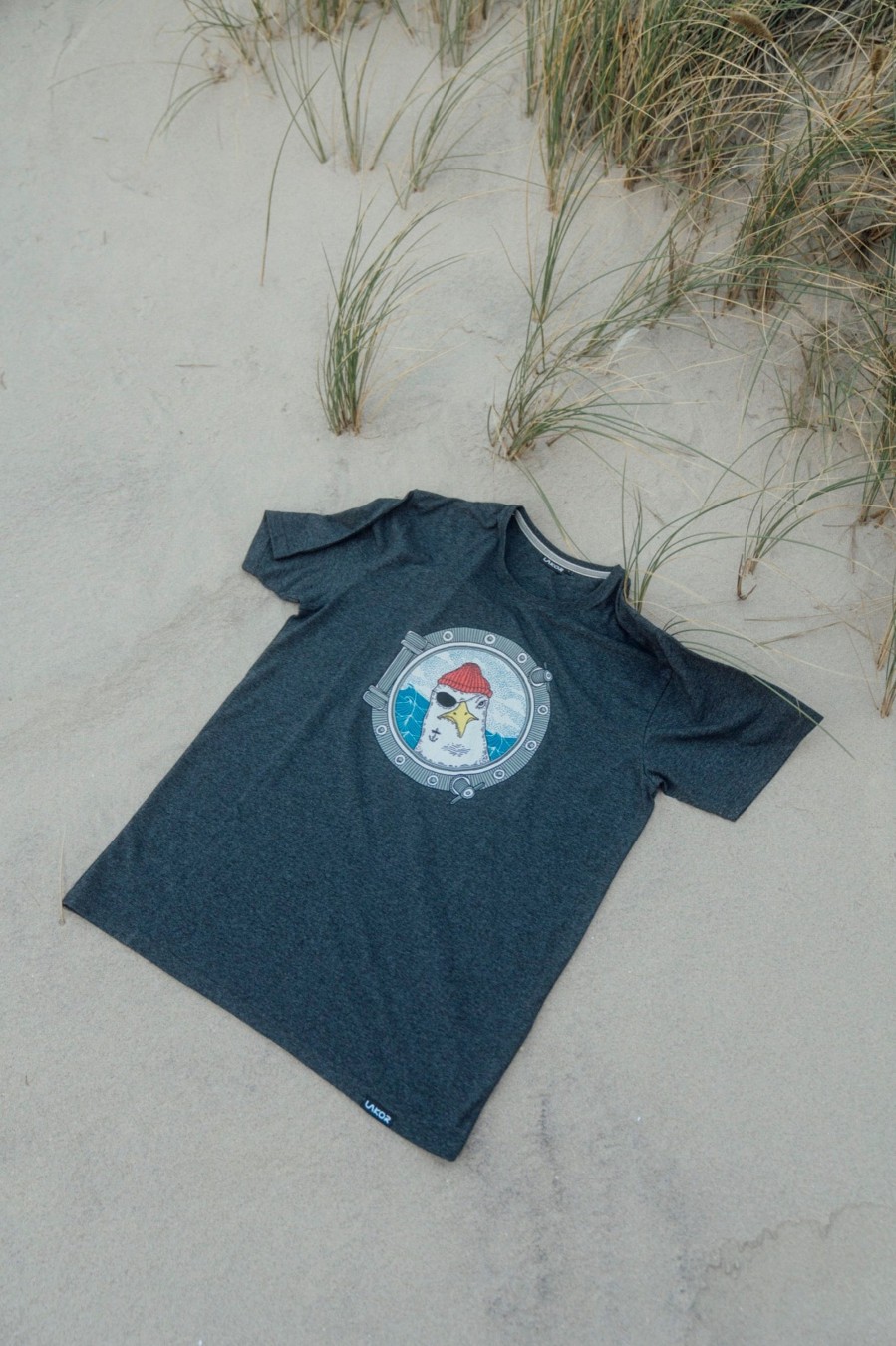 Mand LAKOR T-Shirts | Porthole T-Shirt Dark Grey Melange