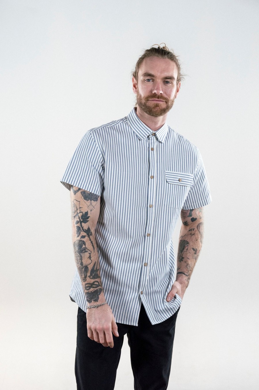 Mand LAKOR Skjorter | Biscay Light Blue