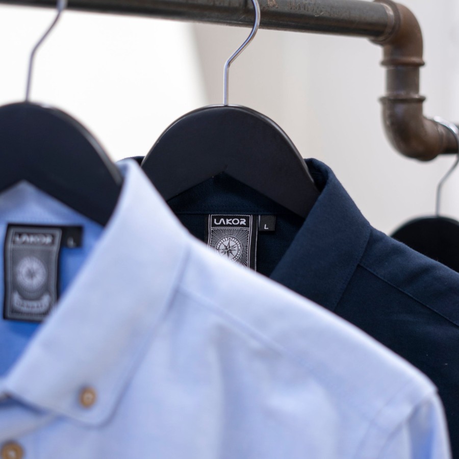 Mand LAKOR Skjorter | Oxford Shirt Blueberry