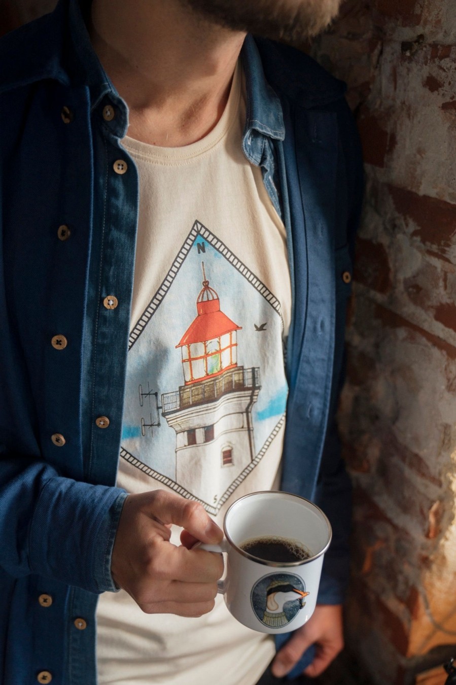Mand LAKOR T-Shirts | White Sands Lighthouse T-Shirt