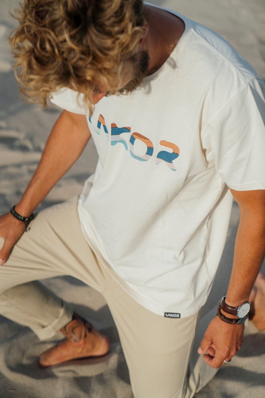 Mand LAKOR T-Shirts | Lakor Dunes T-Shirt Off White